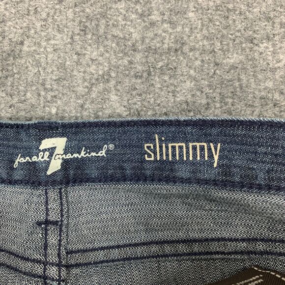 7 For All Mankind Slimmy Jeans Youth Boys 12 Slim Straight Leg Striped Stretch - Picture 5 of 14